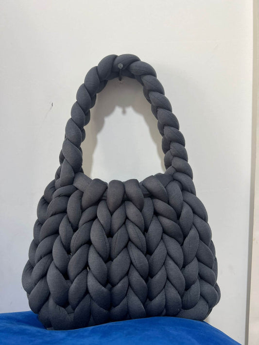 Diy Sac à Main Épais, Sac à Main Tissé en Coton Épais, Sac Seau en Laine Brute Tricotée à la Main