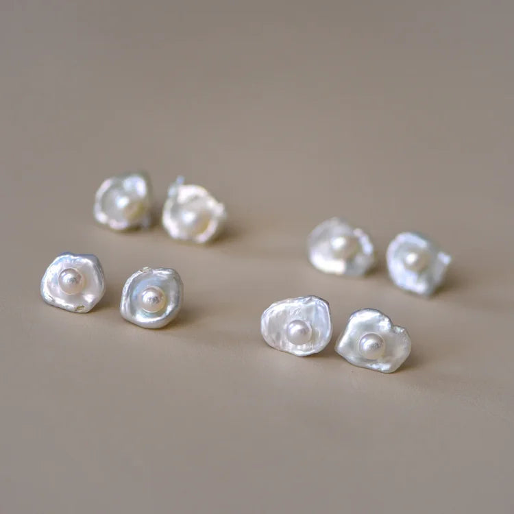 Boucles d'oreilles élégantes en perles baroques - Noa