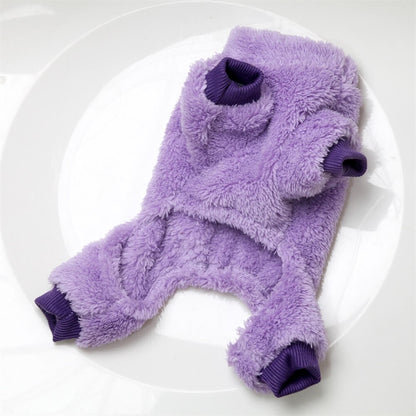 Combinaison douillette pour chien en peluche – Confort ultime pour les promenades hivernales