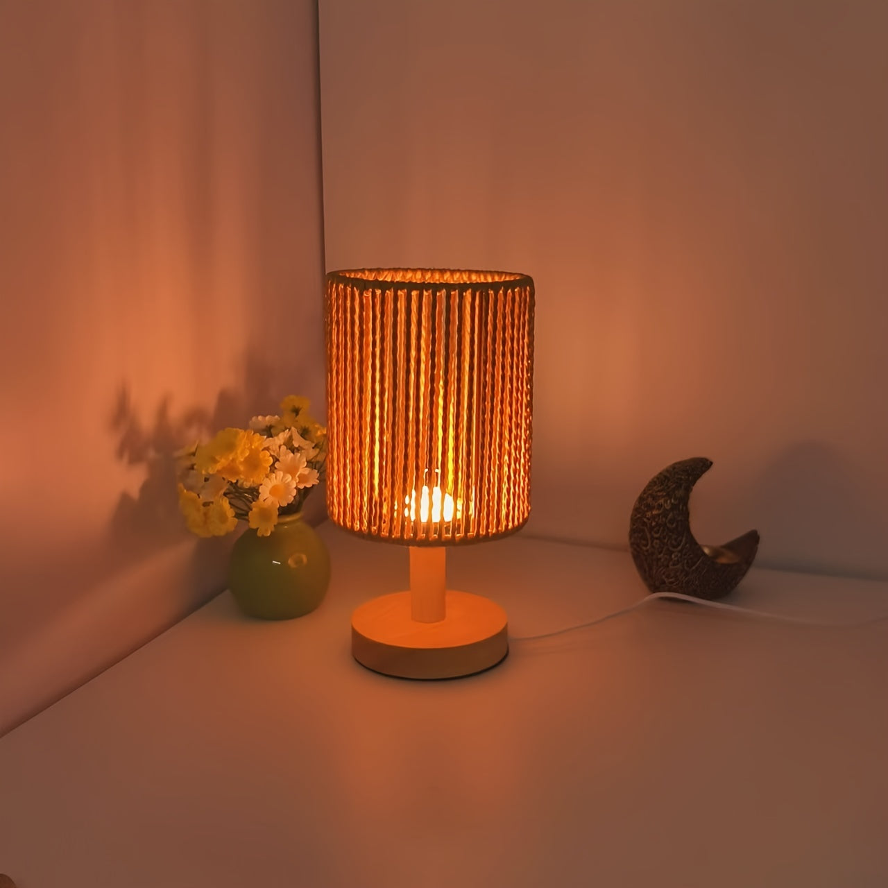 BarrelGlow Lampe - Design en Bois avec Rayures