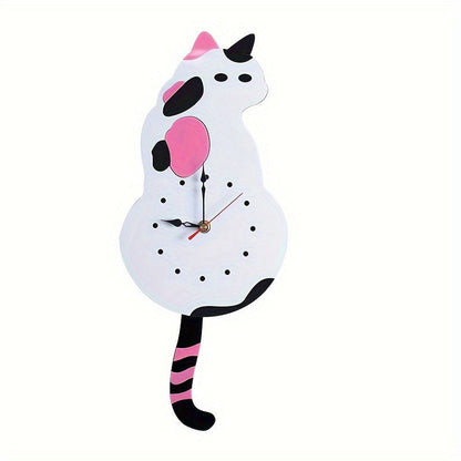 SwingTail Horloge - Style Queue de Chat Balançante Décoration Murale
