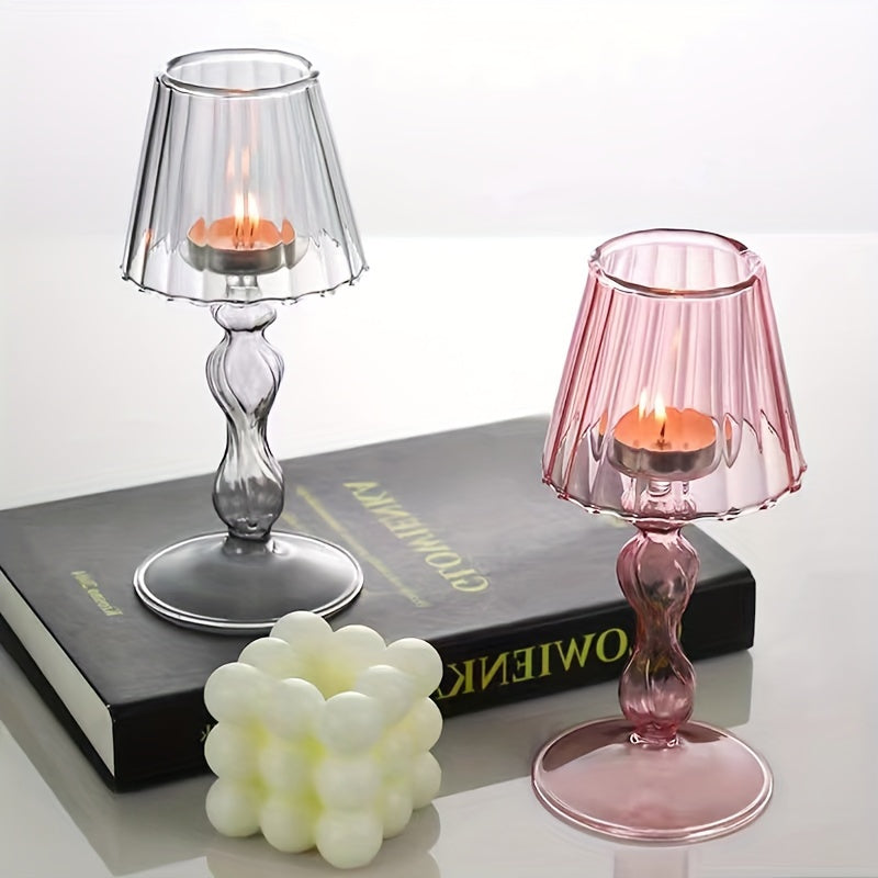 CrystalGlow – Luxe Lampe de Table en Verre & Bougeoir