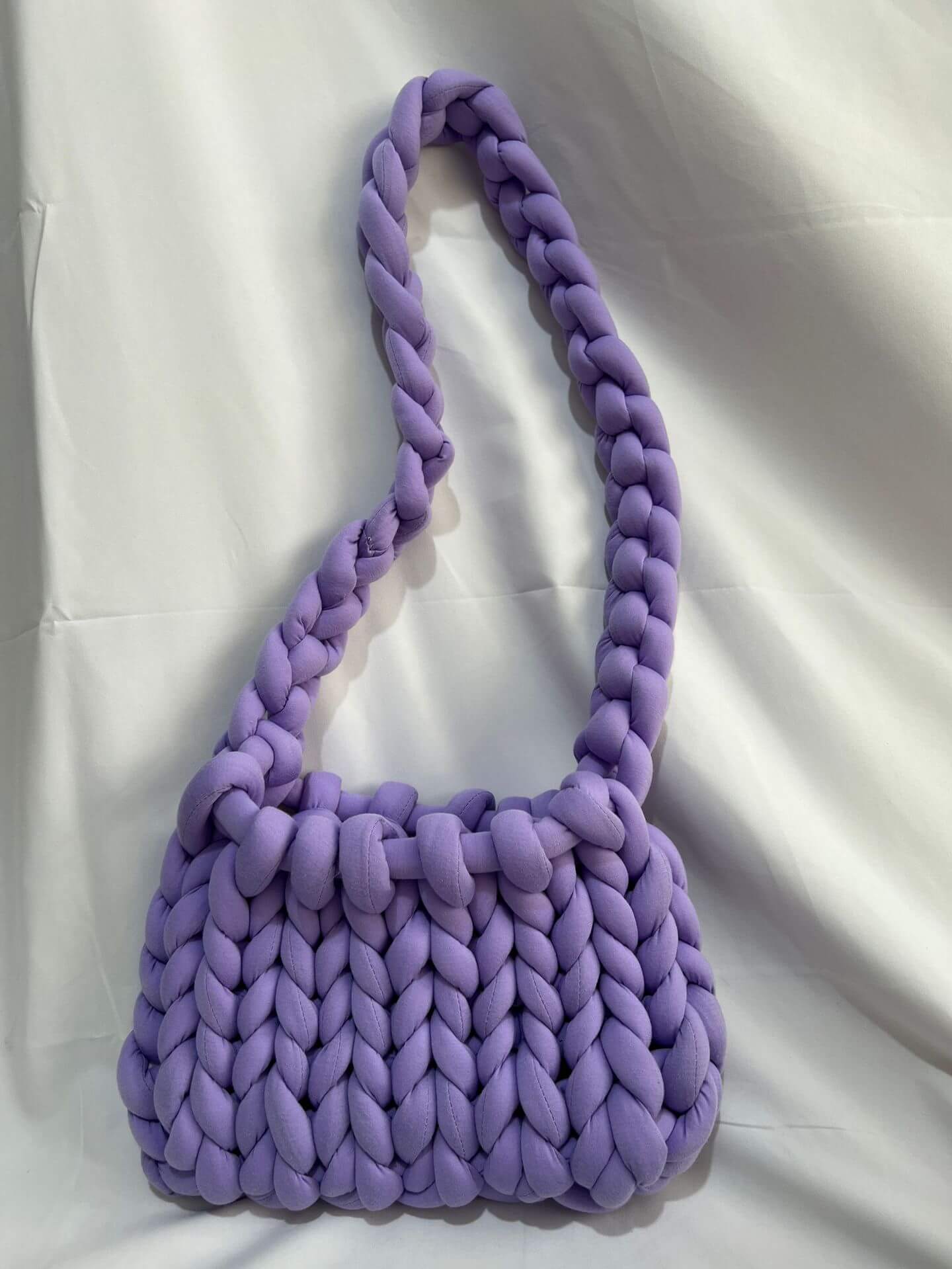 Diy Sac à main Chunky, Sac à main en coton tissé épais, Sac seau en laine grossière tricoté à la main