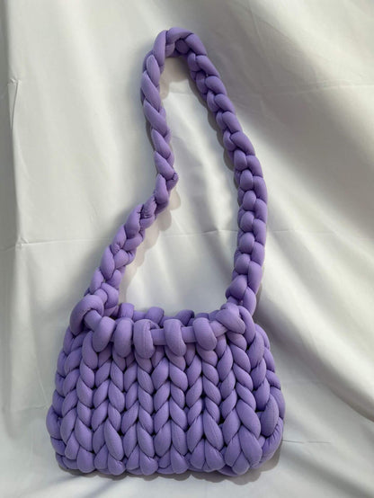 Diy Sac à Main Épais, Sac à Main Tissé en Coton Épais, Sac Seau en Laine Brute Tricotée à la Main