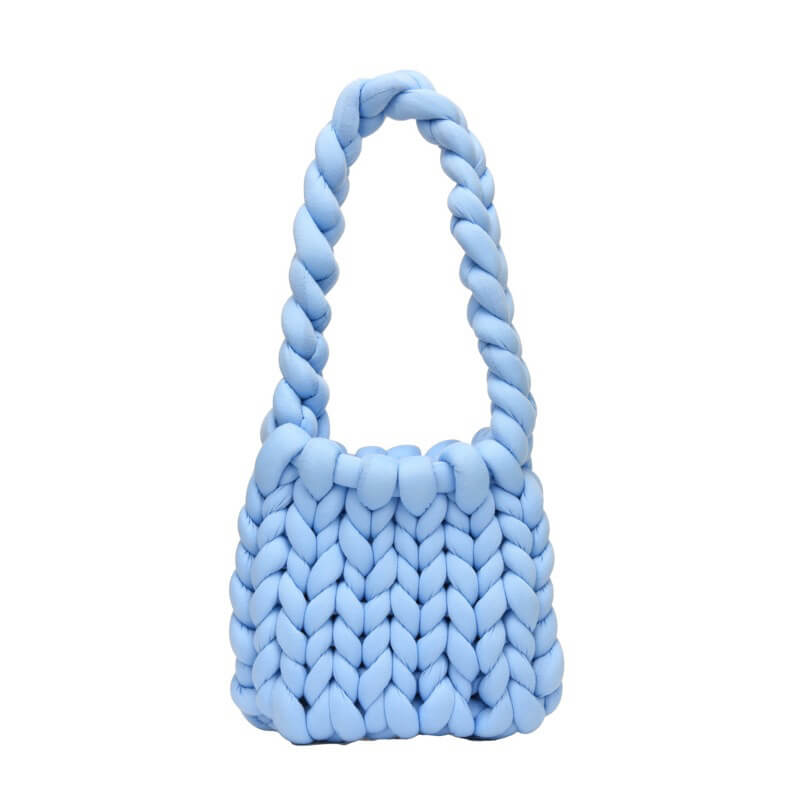Diy Sac à main Chunky, Sac à main en coton tissé épais, Sac seau en laine grossière tricoté à la main