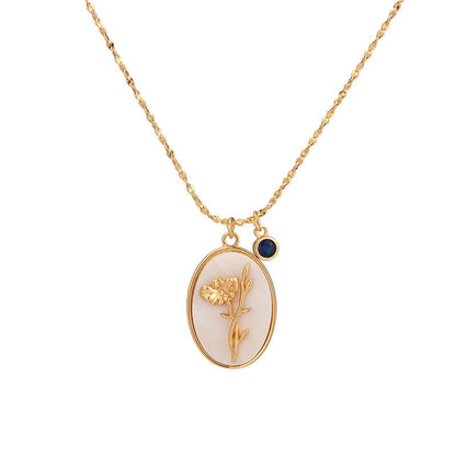 Aurora Pierre de Naissance et Fleurs de Naissance Collier – Un Bijou Personnel pour Mes Chers Gens