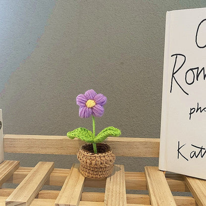 Décor de pot de fleurs au crochet fait main