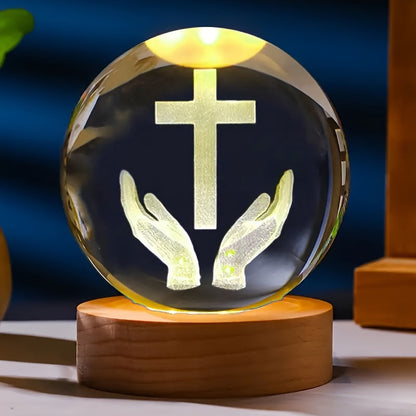 CrystalGlow Lampe - Élégant Veilleuse 3D en Cristal