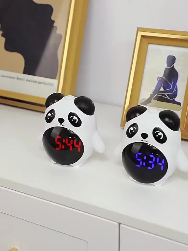 PandaGlow Horloge - Réveil Mignon Rechargeable avec Température