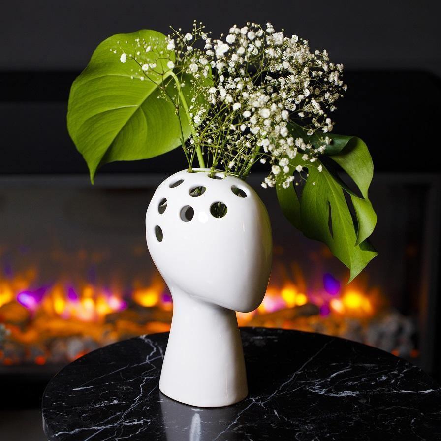 Floroux Flower Vases | Modern and Elegant Design | White and Black | Perfect for Interior Decoration
