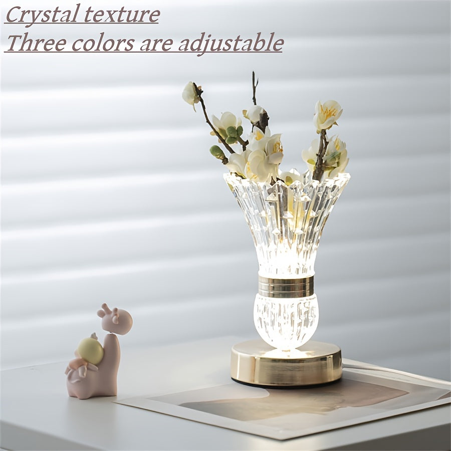 CrystalGlow Lampe – Lampe de Table LED de Luxe en Cristal