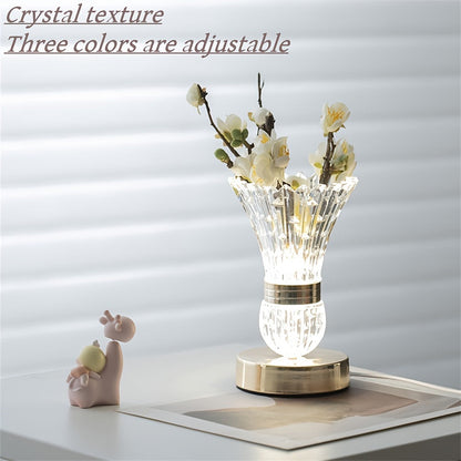 CrystalGlow Lampe – Lampe de Table LED de Luxe en Cristal