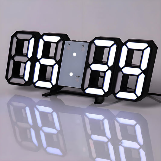 DigiTime Horloge – LED 3D Horloge avec Calendrier & Température