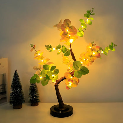 EucalyptusGlow Tree - Lampe Bonsai LED avec Alimentation Rechargeable