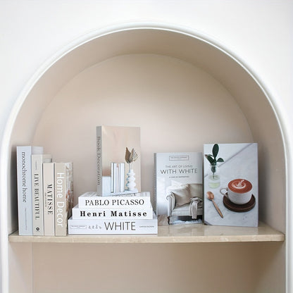 CityCharm - Ensemble de Livres Décoratifs Trompe-l'œil élégant