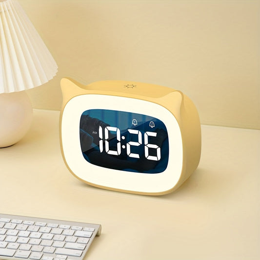 KawaiiCat Horloge - Réveil mignon avec lumière nocturne