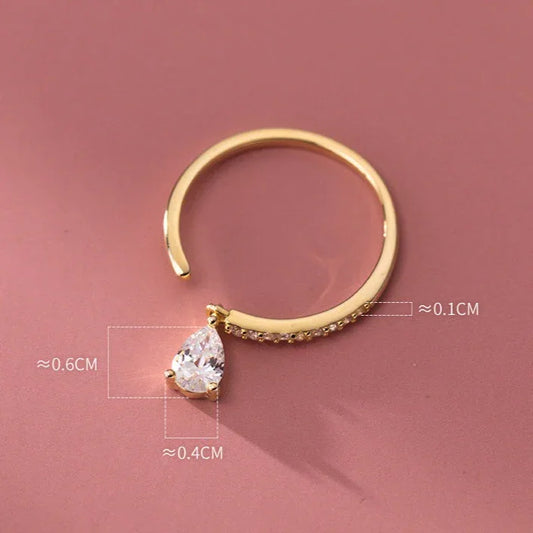 Bague Goutte d'Eau Ajustable Élégante - Collection Isaline