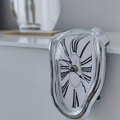 Horloge murale romaine courbée Floroux - Horloge fondante atmosphérique pour la décoration intérieure