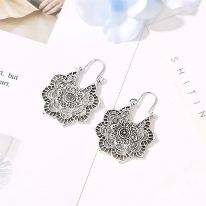Boucles d'oreilles Mandala Isolde Élégantes en Or et Argent