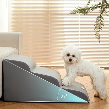 Floroux Escalier pour Animaux de Compagnie pour Lits | Hauteur Réglable | Stable | Accès Confortable | Pour Chiens et Chats