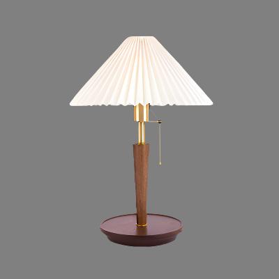 Floroux – Lampe de table en bois rétro avec charme vintage