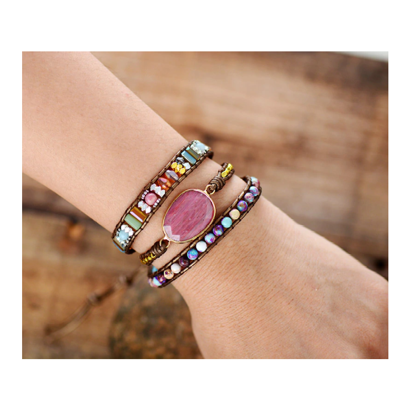 Enchanting Winnie Wrap Bracelet with Unique Gemstones | A Magical Jewelry for Your Style