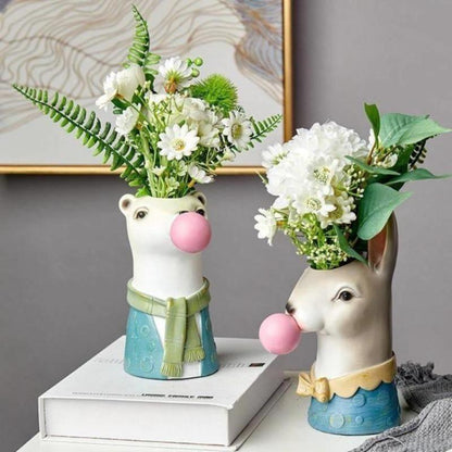 Floroux Decorative Animal Vase | Creative Flower Vase with Character