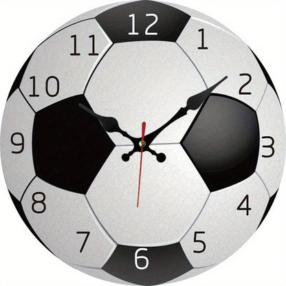 Floroux avec design de football - Horloge silencieuse pour salon et chambre à coucher