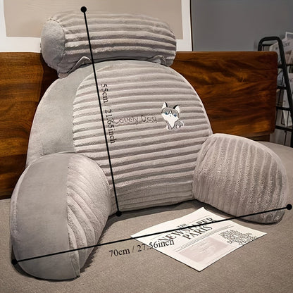 Coussin bord de lit en peluche avec support dorsal - Support lombaire doux pour lit et canapé, Quatre saisons