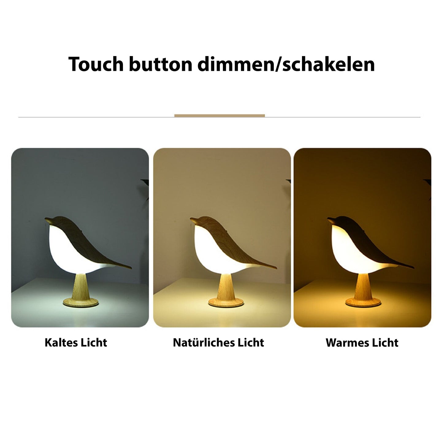 Lampe oiseau avec lumière LED