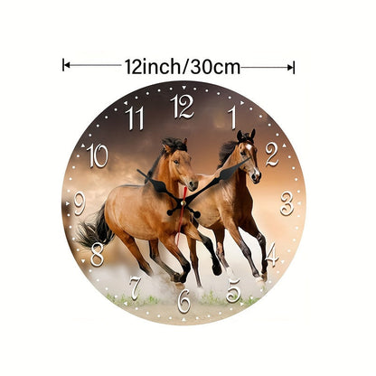 GallopTime Horloge – Élégante Horloge Murale de Courses de Chevaux