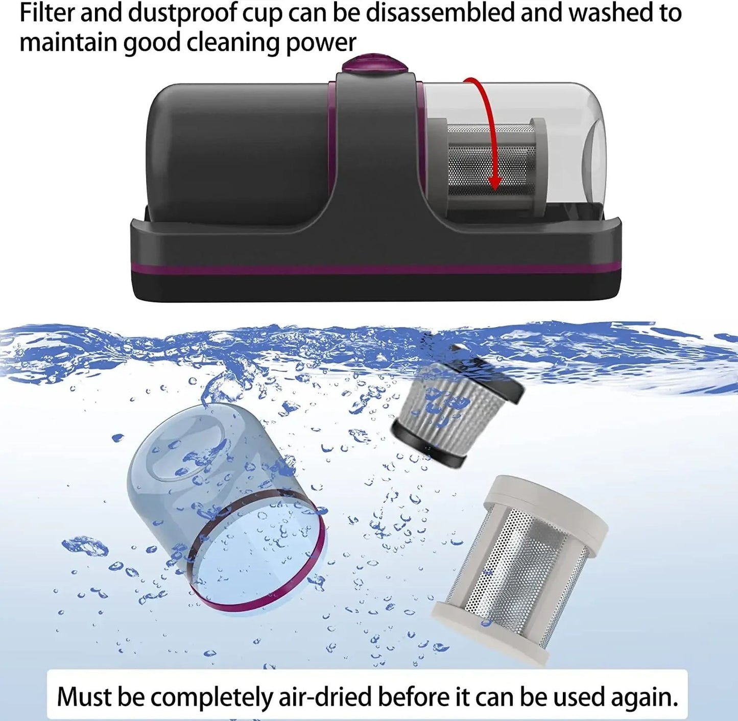 Aspirateur à matelas UV-C rechargeable