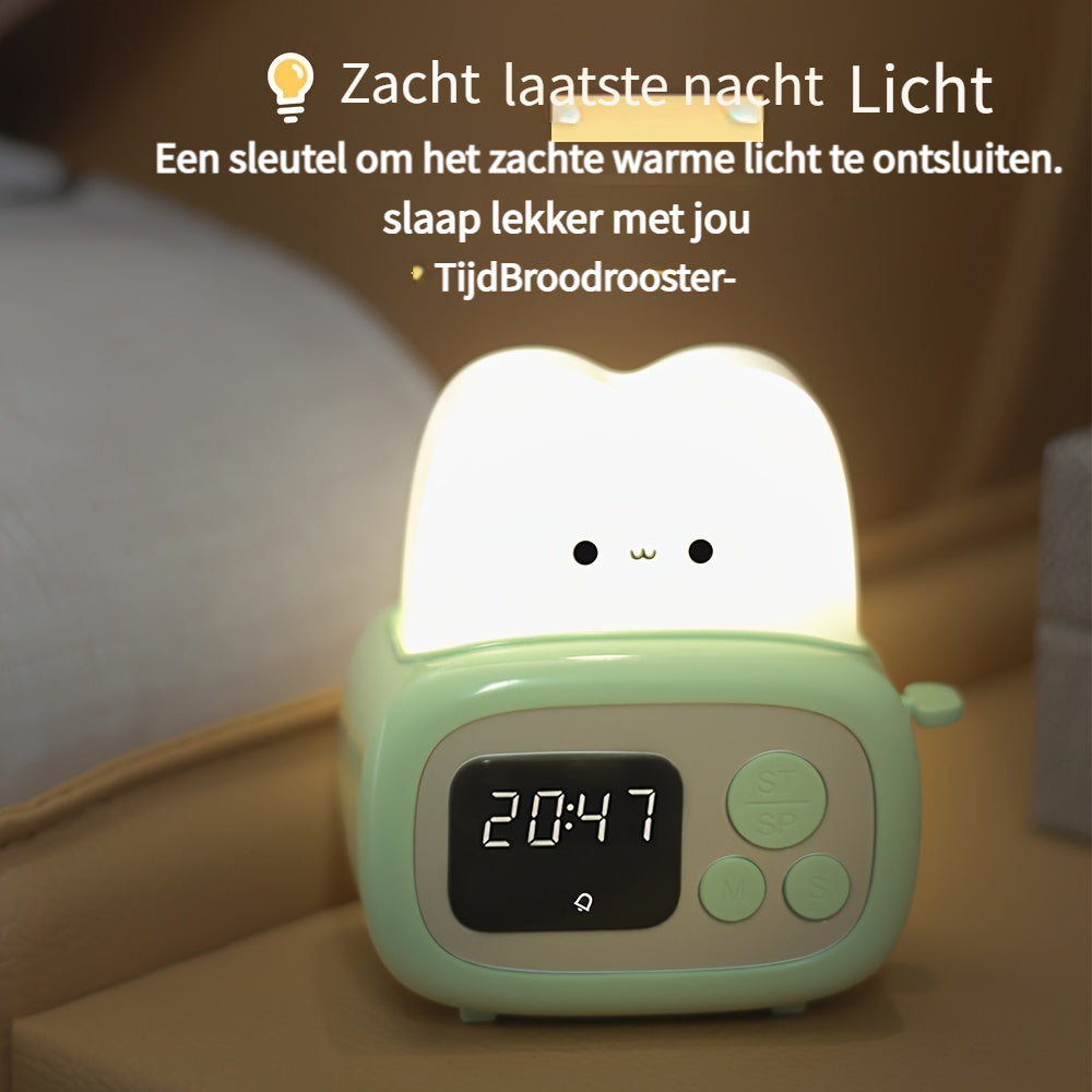 GlowBake Horloge - Réveil LED moderne avec USB rechargeable