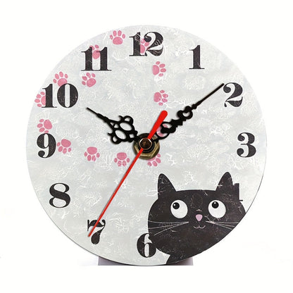 PurrTime Horloge – Élégant Chat Silencieux pour Mur