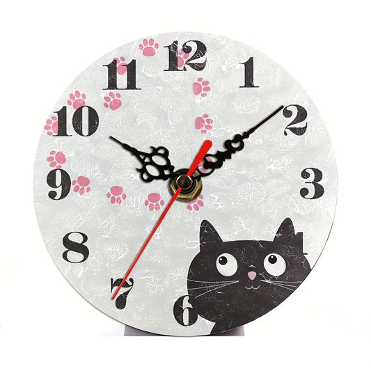 PurrTime Horloge – Élégant Chat Silencieux pour Mur