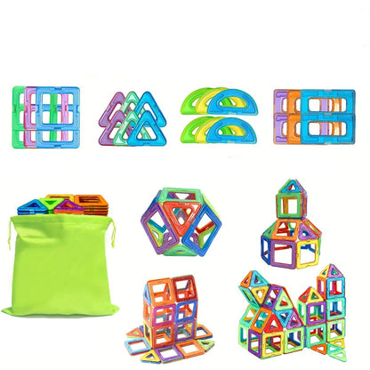 Blocs magnétiques | Construire et apprendre de manière créative avec un sac de rangement pratique !