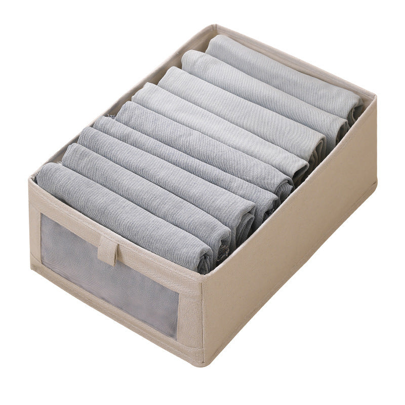 Boîte de rangement en coton avec fenêtre de visualisation
