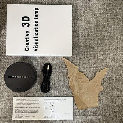 DinoGlow Lampe – Lampe de nuit 3D avec lumière RGB