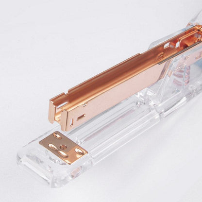 Agrafeuse Rose Or Transparent Floroux