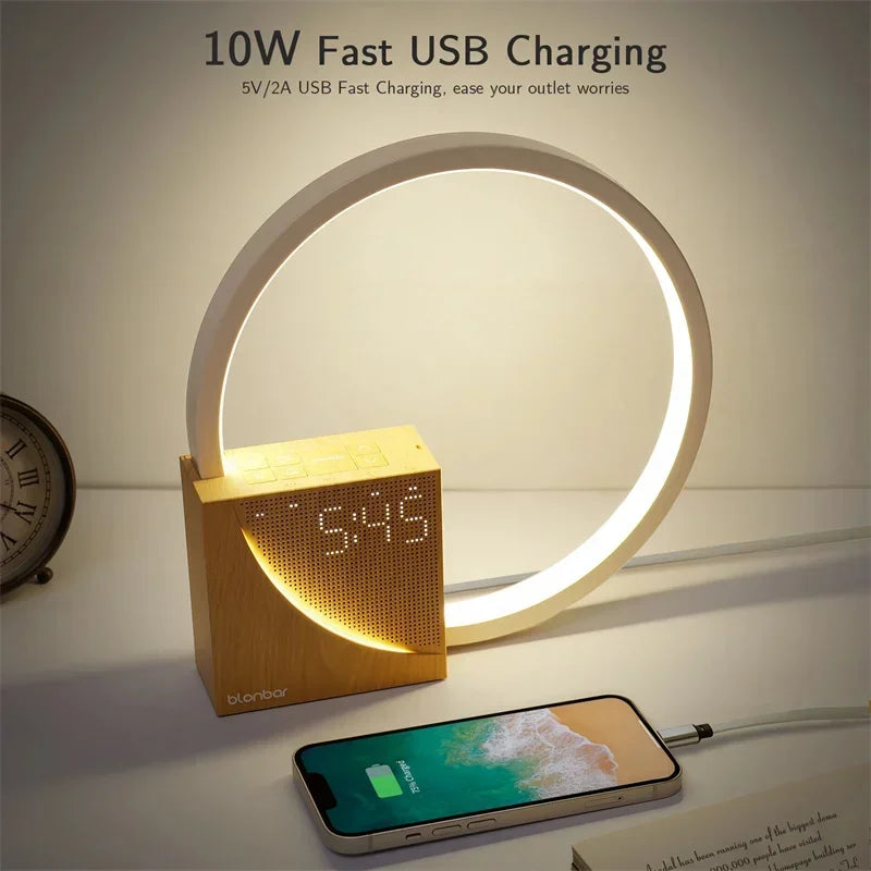 Floroux Touch Alarm Clock Table Lamp | Dimmable LED Lamp | Alarm Clock and Night Light in One | Modern Design