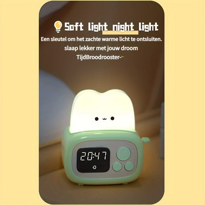 GlowBake Horloge - Réveil LED moderne avec USB rechargeable