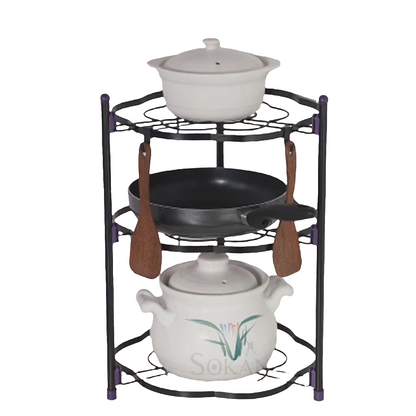 Râtelier à casseroles de cuisine métallique