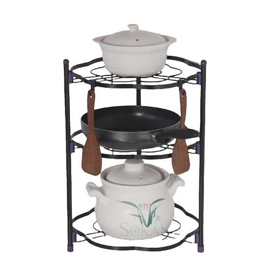 Râtelier à casseroles de cuisine métallique