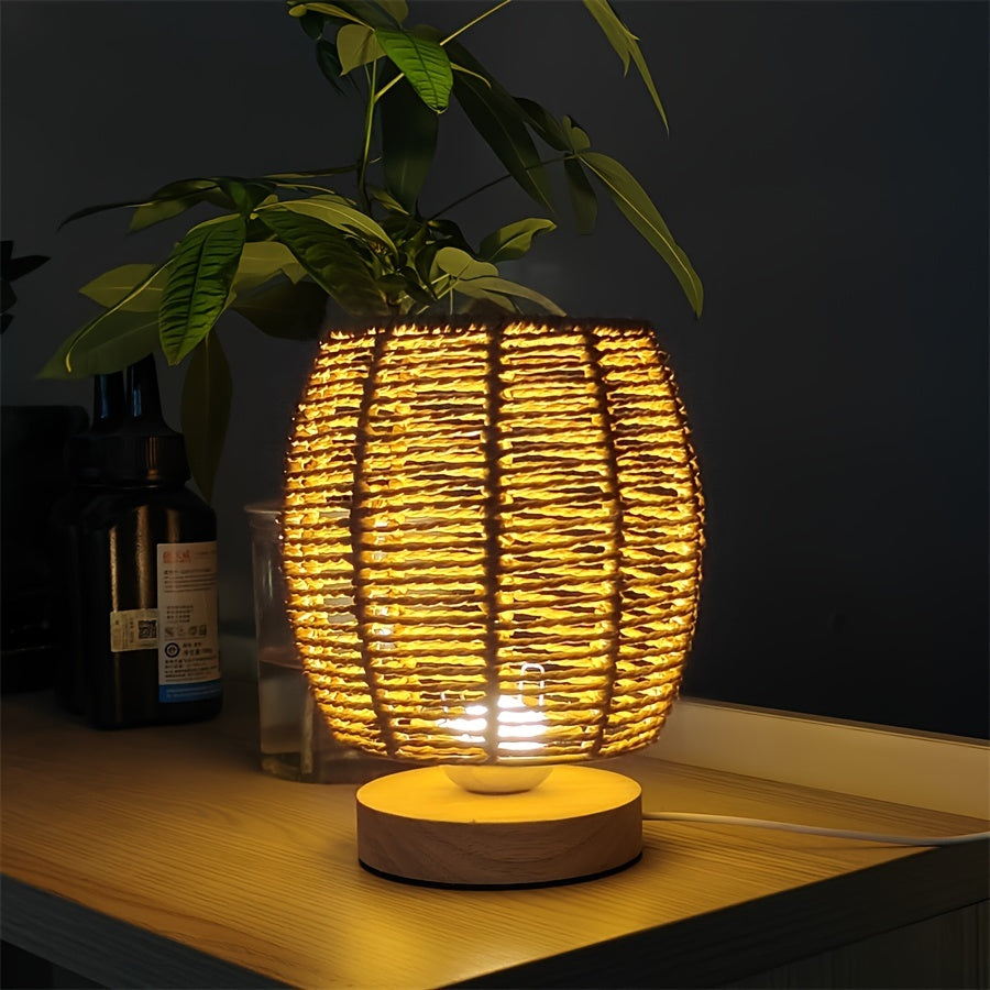 EcoLoom Lampe de Table – Bois Fait Main avec LED
