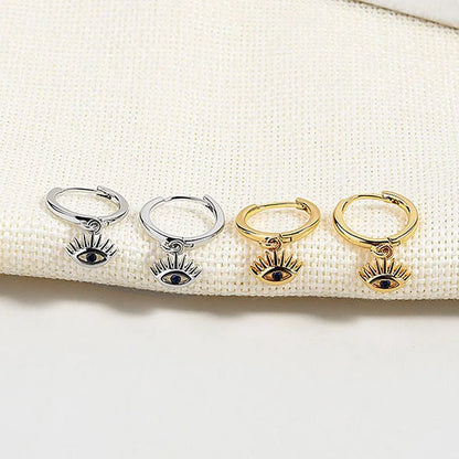 Boulettes D'oreilles Chic en Or/Argent avec un Envoûtant Oeil Maléfique - Collection Noa