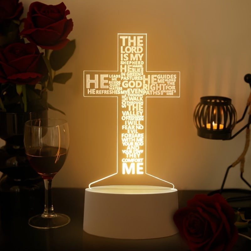 CrossGlow - Lampe de nuit LED 3D en acrylique avec USB