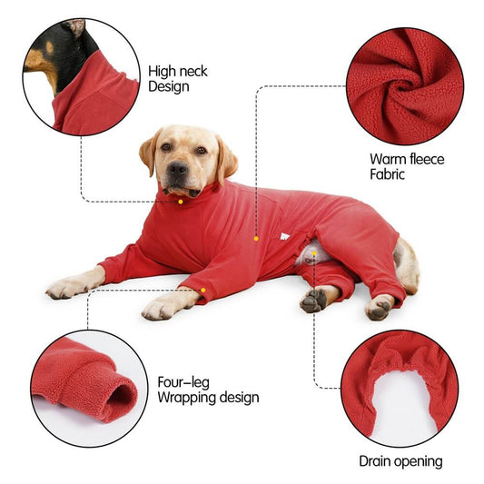Floroux Fleece Pyjamas pour Chiens | Vêtements de Nuit Confortables | Pour Grands Chiens | Confortable et Chaleureux