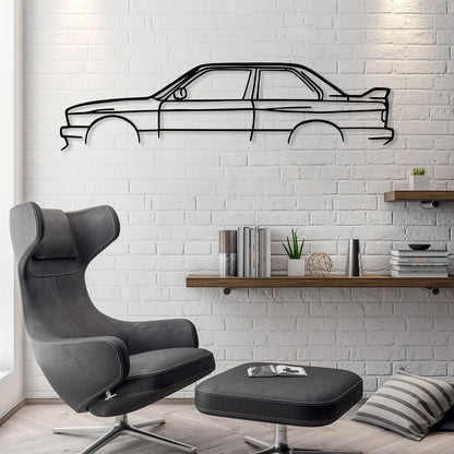Floroux E30 M3 Metal Art Wall | Car Silhouette | Decor for Car Enthusiasts | Wall Decor | Gift Idea