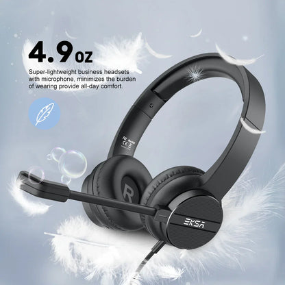 EKSA H12 Casque Filaire avec Microphone - TWS Réduction de Bruit HiFi Stéréo Dynamique
