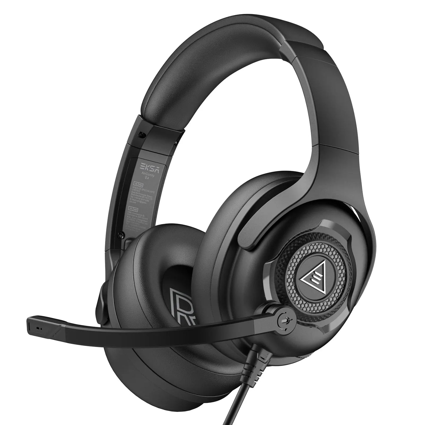 EKSA E4 Casque de jeu filaire avec microphone - Casque dynamique HiFi stéréo à réduction de bruit TWS